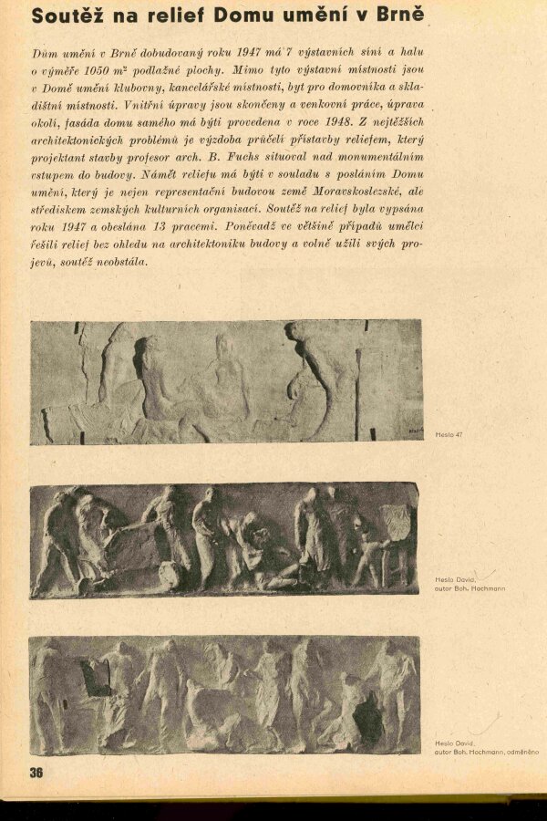 Z časopisu: Blok, časopis pro umění, ročník II, Brno 1947–48, Blok Informace o kulturní práci, s. 36